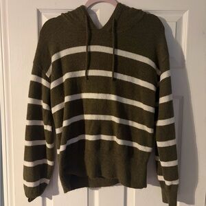 Olive Green Striped Sweater